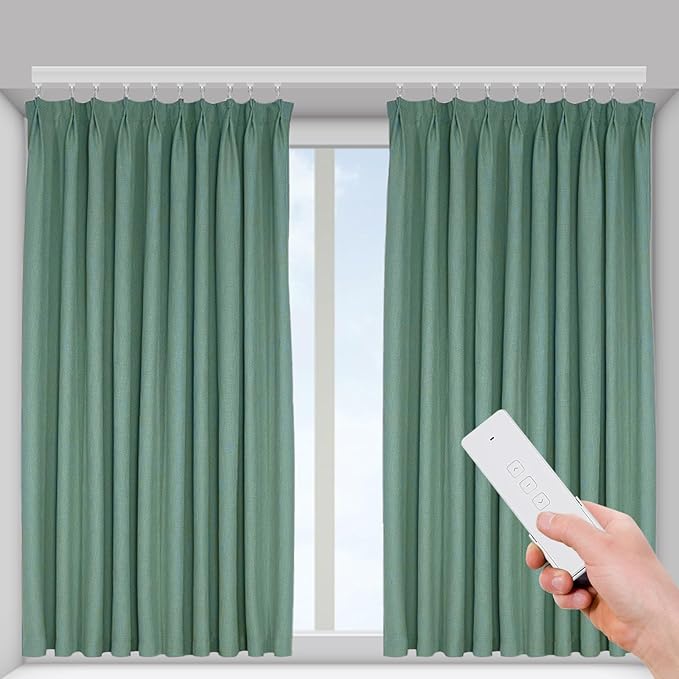 Smart Electric Curtain Track, Motorized Opener Curtain Rail with Remote Control & WIFI Integration, Fits 7.08-13.78ft Tracks, Compatible with Alexa, Google