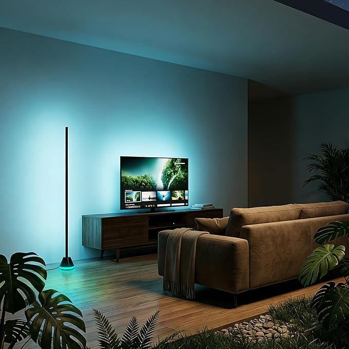 Smart RGB Corner Floor lamp LED Floor lamp Color Floor Lamp with App & Remote Control, 16 Million Colors, Music Sync & Timer Setting for Bedroom & Gaming Room (1 Pack)