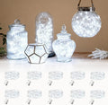 Lemical 10 Pack Fairy Lights Battery Operated 9.8FT 30 LED Twinkle Lights 3 Modes Waterproof Bulk Mini Copper Wire Firefly String Light for Christmas Mason Jars DIY Wedding Table Decor(Cool White)