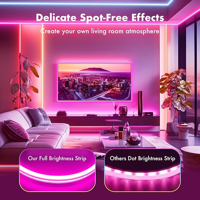 16.4FT Neon Rope Lights,RGB LED Strip Lights,App Control,IR Remote,Music Syncing,Outdoor IP67 Waterproof,Flexible Led Rope Lights,Cuttable,for Bedroom,Gaming,Party,Outdoors Decor