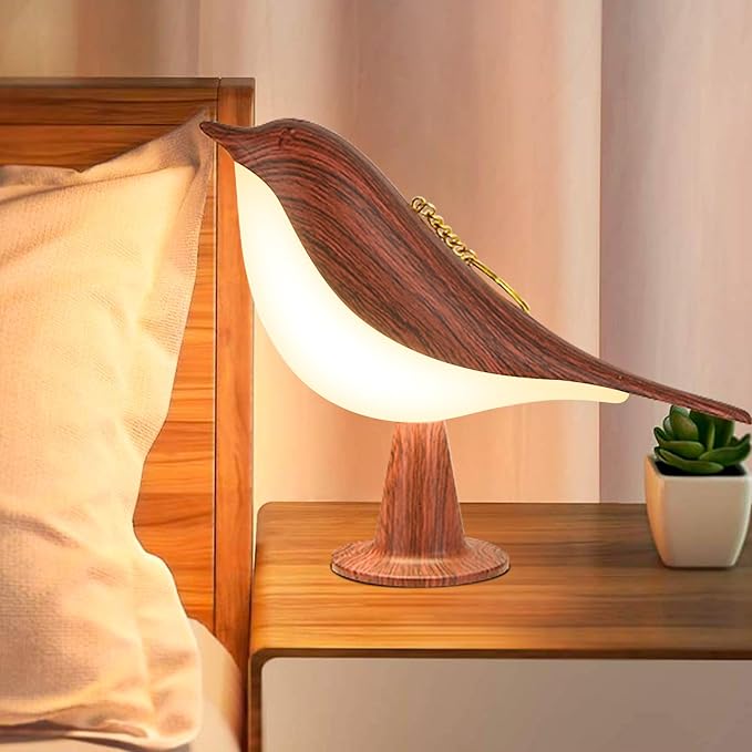 Small Cordless Birds Lamp, Touch Night Light with 3 Color Temperature/Dimmer Brightness/Touch Sensor/Aroma Diffuser, Rechargeable Battery Hummingbird Lamp for Kids, Bedside, Small Place