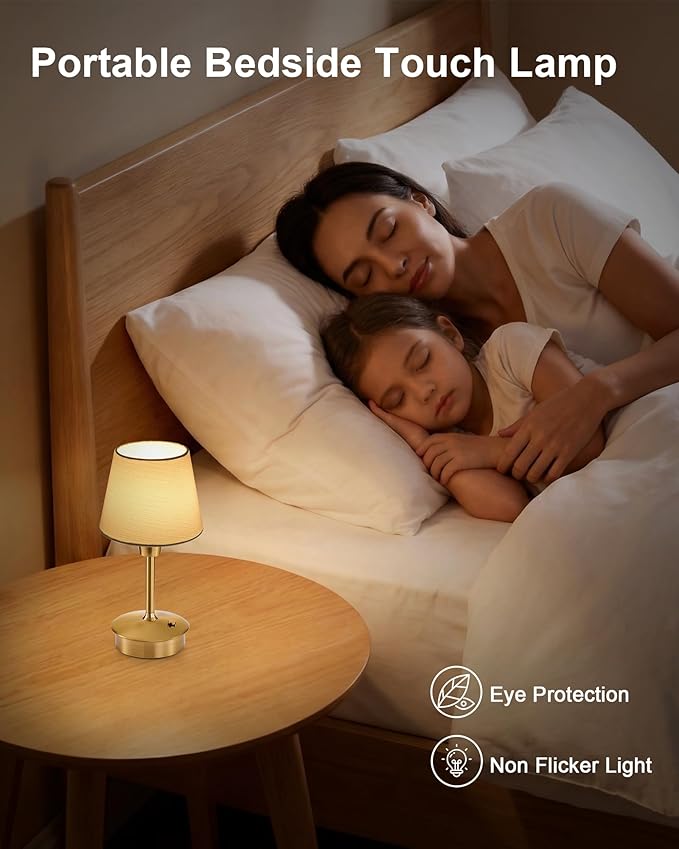 UMEXUS 2 Pack Small Cordless Table Lamp, 5200mAh Battery Operated Touch Lamps for Restaurant Dinner Table Rechargeable Dimmable Portable Night Light for Bedside Dining Room Patio Kitchen Outdoor