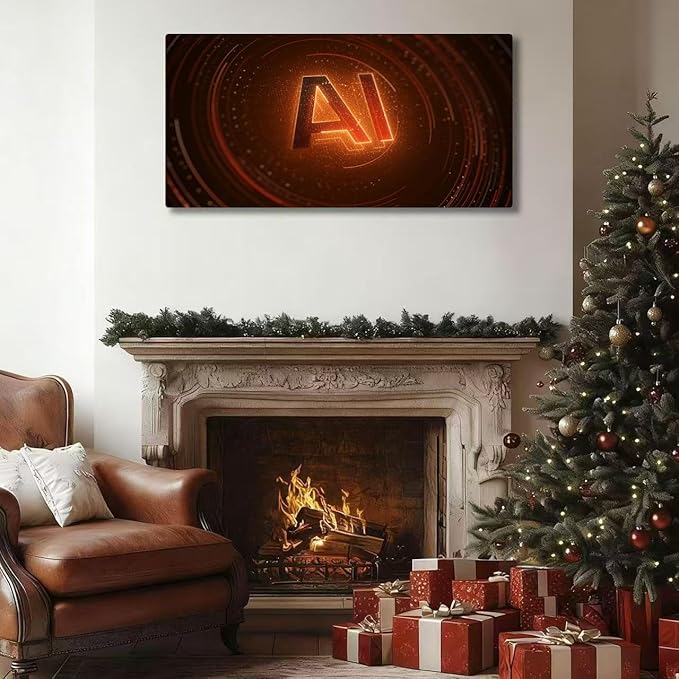 Wibinuki Wall Art Wall Decor Wall Paintings AI Technology Glowing Interface for Living Room Bedroom Bathroom Home Decor Can Be Hung Directly 20"x 40"