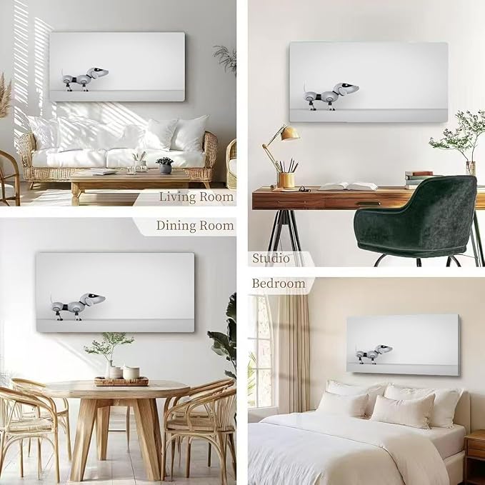 Wibinuki Wall Art Wall Decor Wall Paintings Dog robot empty wall for Living Room Bedroom Bathroom Home Decor Can Be Hung Directly 20"x 40"