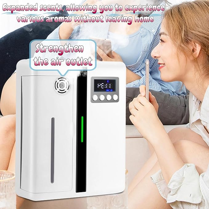 Scent Diffuser, Bluetooth Aromatherapy Diffuser for Home, Smart Air Scent Diffuser with Detachable Atomizing Head for Home Hotel Bar KTV (US Plug 100‑240V)