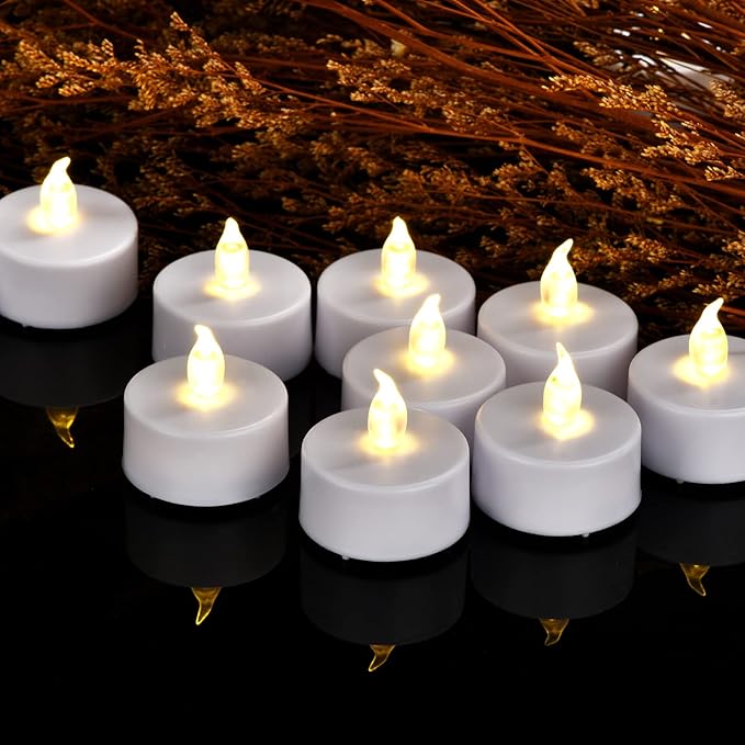 Flameless Tea Lights Candles, LED Battery Operated Electric Votive Fake Candles Realistic Flickering and 200+ Hours Long Lasting Bright for Celebrations Festivals (100 Pack, White)