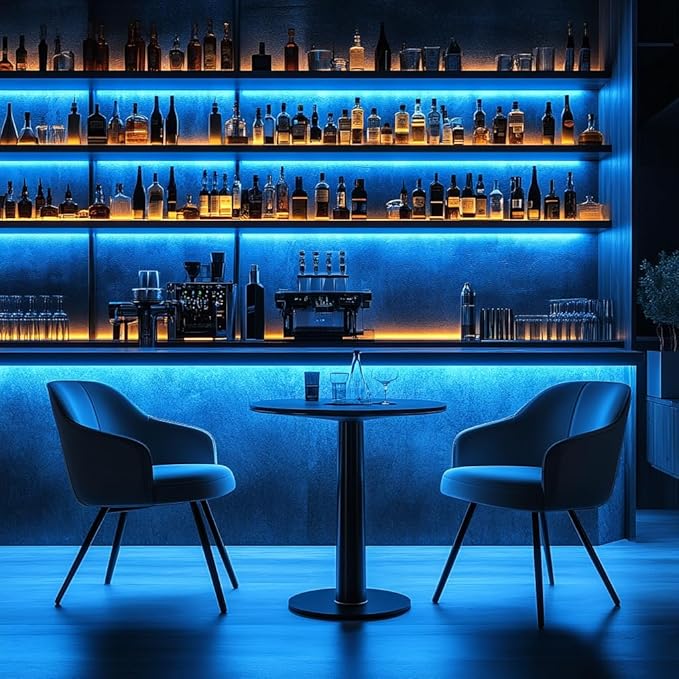 LED Strip Lights 24V COB LED ICE Blue Super Bright LED16.4ft Dotless High Density 14W/m, 8mm Width Cuttable Flexible for Home DIY led ICE Blue Commercial decoration projects (No Power Supply)
