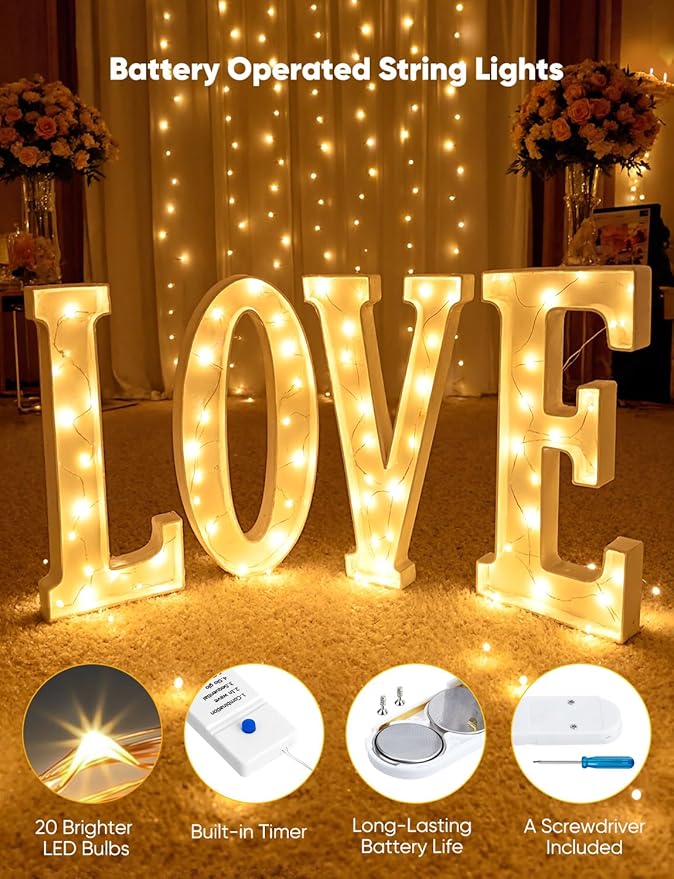 Minetom 30 Pack Fairy Lights Battery Operated String Lights 8 Modes, 7ft 20LED Warm White Waterproof Silver Wire Twinkle Lights, Firefly Starry Moon Lights for Mason Jars DIY Christmas Wedding Party