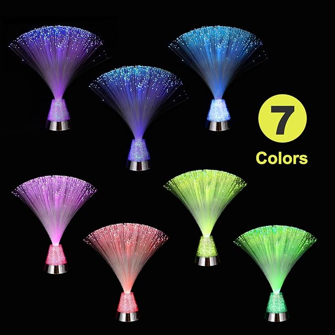 MECCANIXITY Fiber Optic Lamp, LED Novelty Lighting Sensory Mood Light Color Changing in Night for Bedroom Ambient Decorations