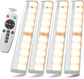 LDOPTO Under Cabinet Lights with Remote, Wireless LED Battery Operated Motion Sensor Light Indoor Stick-on Anywhere Counter Night Lights for Kitchen, Cabinet, Closet, Hallway Stairway 4 Pack