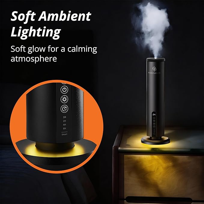 Diffuser Tower Wireless - Essential Oil Fragrance - 1500 SqFt Wide Coverage – Cordless Rechargeable Waterless Aromatherapy, 8-Day Battery, Aluminum Body, Idead Home Office Spa Hotel Bedroom