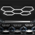 Hexagon Garage Lights 3 Level Dimmable, High Brightness 168W 5600 to 18480 Lumens 6500K Honeycomb Led Light 5 Grid for Garage, Auto Beauty Shop, Car Detailing Shop, Workshop