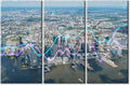 3 Pieces Concept of Internet Trading Brokerage and Analysis Painting Artwork Home Decor New Jersey City Financial Downtown Skyscrapers Wall Art for Living Room Framed Ready to Hang (42"Wx28"H)