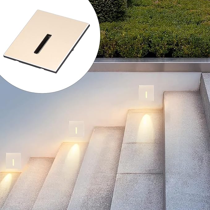 TOPINCN Motion Sensor Step Night Light Hallway Corner Understep Light 3000K LED Stair Light for Home Outdoor Lighting Home Decoration (Gold)