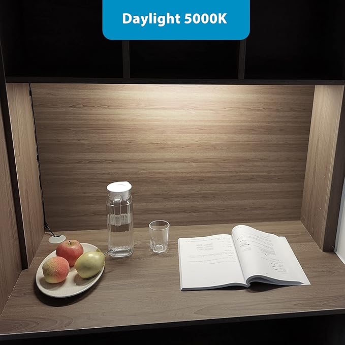 Litever Under Cabinet Light Kit with USB Powered for Kitchen Counter, Workbench, Coffee Station, Workspace, Closet. Adapter, Dimmer, 12 Inch LED Light. Daylight 5000K