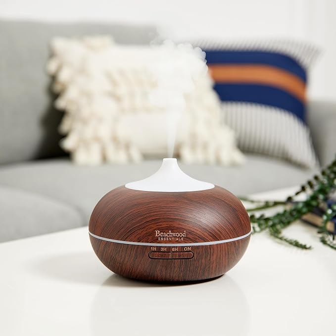 Ultimate Ultrasonic Aromatherapy Diffuser for Essential Oils - Therapeutic Grade, Helps You to Relax - 3 Timer & 7 Ambient Light Settings - Up to 16 Hours of Use - Cherry, 300mL