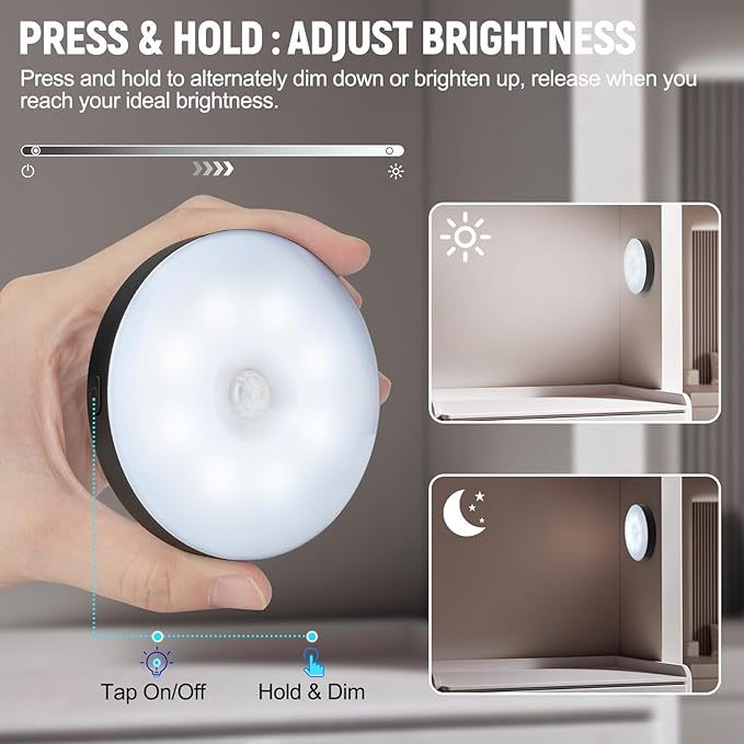 Motion Sensor Night Light 2 Pack LED Night Lights, Dusk to Dawn Motion Sensor for Bedroom, Bathroom, Toilet, Stairs, Kitchen, Hallway