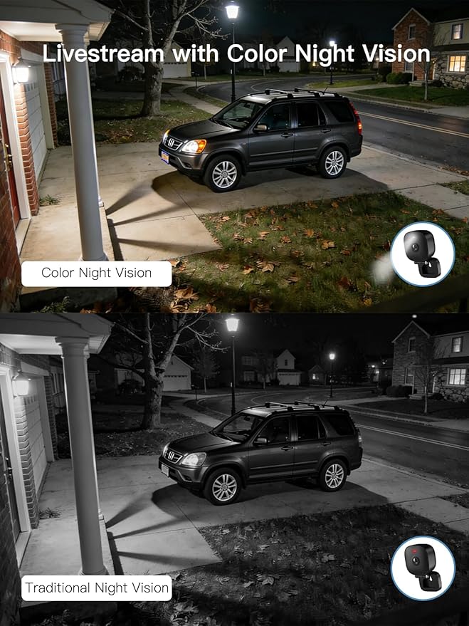 VIMTAG 4MP Security Camera Outdoor, 2.4G/5G Cameras for Home Security with Color Night Vision, Motion Activated Spotlight/Siren, IP66,2-Way Audio, House Camera with Audio & Video,Wired