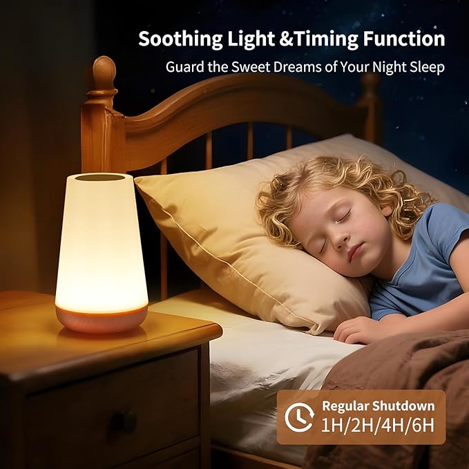 Night Light, Touch Bedside Table Lamp, Remote Control Dimmable Desk Lamp with RGB Color Changing, Portable Table Bedside Lamps for Bedroom, Living Room