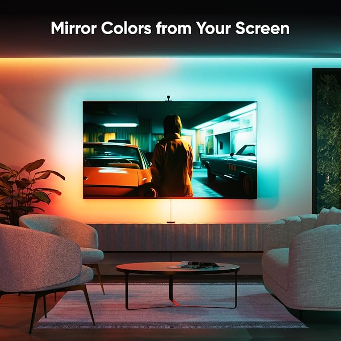 Nanoleaf 4D - TV LED Backlight with Camera, TV Backlight Sync to Screen, Smart Addressable Gradient Lightstrip Kit, App & Voice Control, Trimmable for Home Decor & Gaming (Up to 85" TVs and Monitors)
