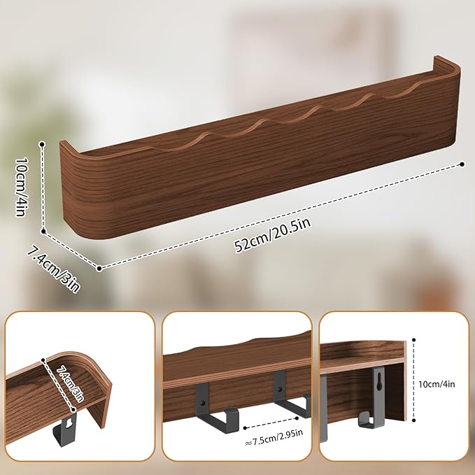 Coat Rack Wall Mount Entryway Organizer Modern Key Holder Wall Mount with Wooden Shelf Entryway Hooks for Bedroom Kitchen Hallway Bathroom for Hanging Coats Hats Dog Leashes Bags Towels