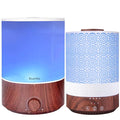 BlueHills Premium Set of Two Large 2500 ML and 4000 ML XL Essential Oil Diffusers Humidifier Combo for Large Room Home with Décor Cover LED Lights Great Gift – Value Pack of Dark Wood Grain.