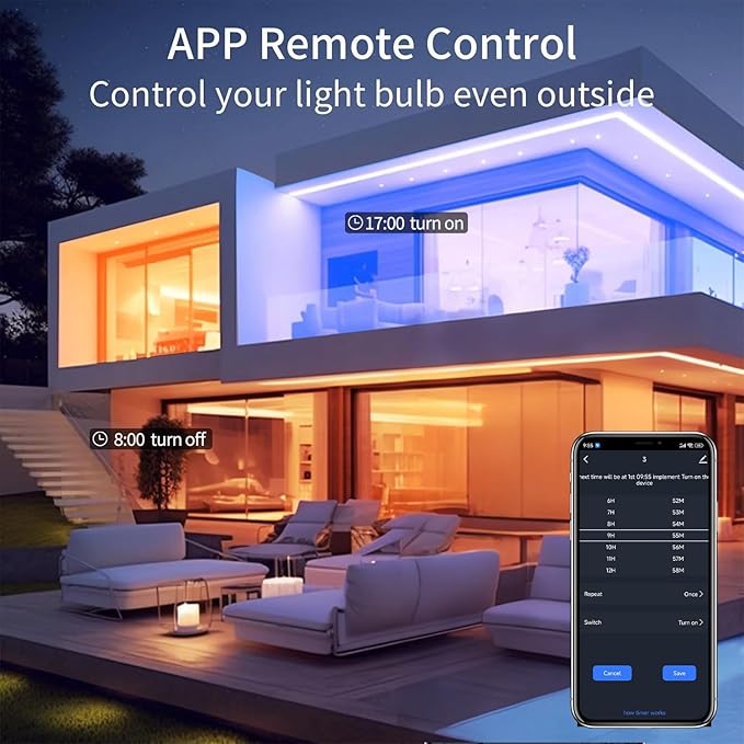 E12 Smart Candelabra LED Bulbs - Wi-Fi Dimmable (5W, 40W Equivalent, 450LM) - Compatible with Apple HomeKit, Alexa, Google Home, and SmartThings