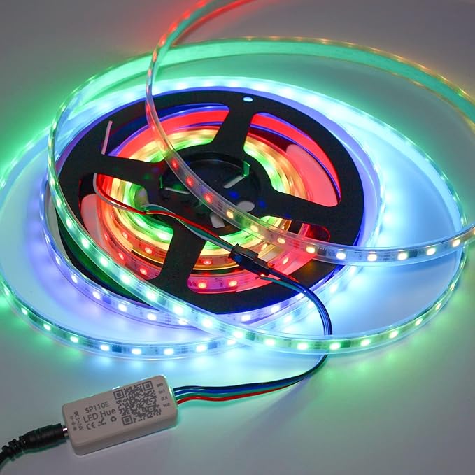 VIPMOON SP110E Bluetooth LED Controller, 2 Pack 5-24V Pixel LED Light Strips Controller, iOS/Android APP Remote Control for WS2812B WS2815 SK6812 APA102 RGB/RGBW Strip Lights
