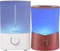 BlueHills Premium Set of Two Large 5000 ML XL and 3000 ML Essential Oil Diffusers Humidifier Combo for Large Room Home with Décor LED Lights Great Gift – Value Pack of White and Dark Wood Grain