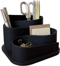 OAKOA Black Desk Organizer with Pen Holder - Aesthetic Desk Accessories for Women Office - Black Pencil Holder for Desk - Desktop Organizer Caddy - Cute Desk Decor