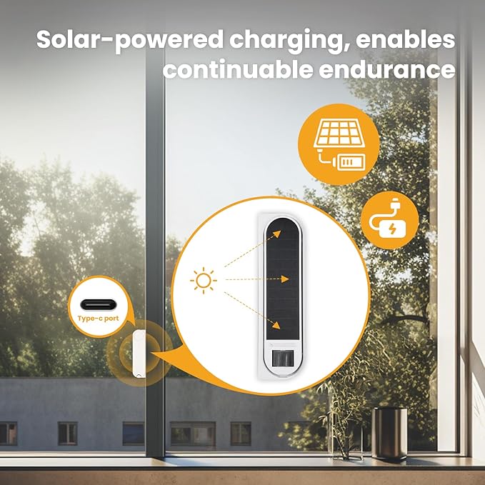 Window Opener ，Motor APP Remote Control Timing Quiet， Automatic Smart Window Pusher ，Solar Charging, no Tools Required for Installation