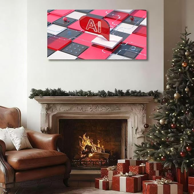 Wibinuki Wall Art Wall Decor Wall Paintings Artificial Intelligence - chbot assistant. AI chbot. for Living Room Bedroom Bathroom Home Decor Can Be Hung Directly 20"x 40"