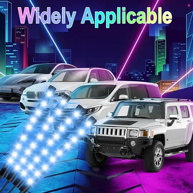 Car Interior Lights, 5V LED Strip Lights with USB Adapter, Ambient Lighting Car Accessories, App & Remote Control Music Sync Color Change Lights for Truck Car Decor (36LED Beads)