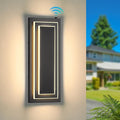Dusk to Dawn Outdoor Wall Light,15.7 in Black Exterior Light Fixtures,2-Tier Waterproof Modern Outside Lights for House,Porch,Garage,Front Door,Patio with 24W 3000K Warm White Light,1 Pack
