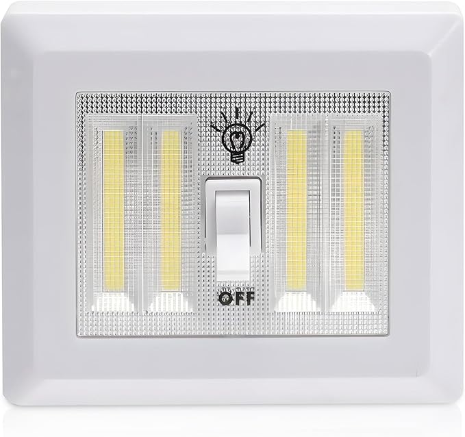 AlltroLite LED Closet Light Switch | 400 Lumen Wireless Battery Powered COB Night Light | Stick On Magnetic Battery Lights for Under Cabinet, Shelf, Shed, Kitchen, Garage, Attic, RV, DIY