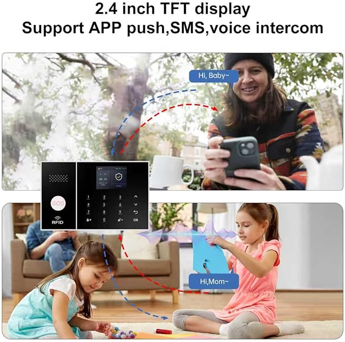 XUK Smart Home Security System,4G/GSM &WiFi Wireless Alarm Kit with Door/Window Sensors,PIR Motion Detectors,App Remote Control,Compatible with Alexa &Google Home,Easy Installation (21pcs Set)