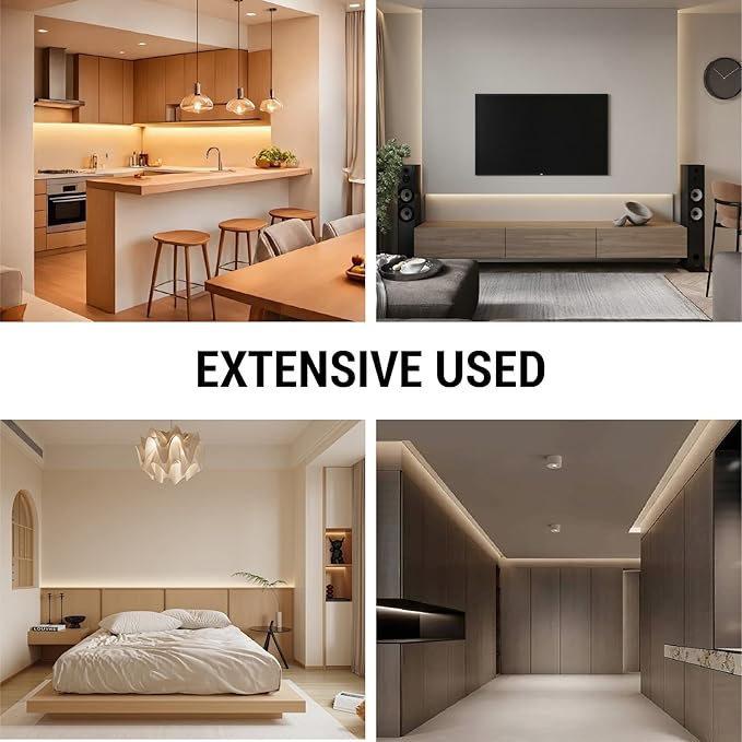 HAMRVL Natural White COB LED Strip Lights,16.4ft 4000K DC12V Dimmable LED Light Strip with 1600 LEDs,Touch Dimmer,12V Adapter,Flexible Super Bright Indoor COB LED Lights for Living Room,Shelf,Cabinet