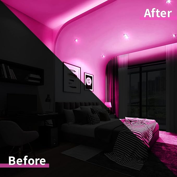 Neon LED Strip Lights Pink 16.4FT/5M 12V DC Waterproof Flexible LED NEON Light for Indoors Outdoors Decorm (No Adapter, Pink)