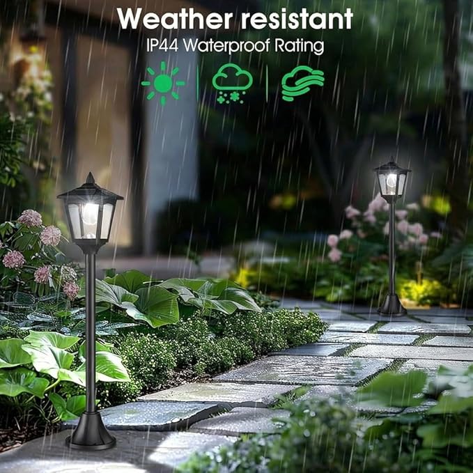 Solar Lamp Post Lights Outdoor 2-Pack, 40'' Waterproof Solar Post Lights with Dusk to Dawn Sensor, Vintage Solar LED Pole Lights for Garden Yard Pathway Driveway Patio