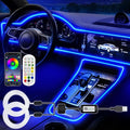 Interior Car LED Strip Lights, RGB USB Car Ambient Lighting with Wireless APP & Remote Control, Car Accessories Fiber Optifc Lights Sync to Music (2 LED/157 inches)