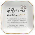 OASSIE Birthday Gifts for Women - Difference Maker 4x4 Ceramic Jewelry Dish Tray - Valentines Appreciation Thank You Gifts for Teacher Coworkers Employee Boss, Retirement Gift Woman