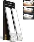 EZVALO 10inch Under Cabinet Lighting, 2500mAh Rechargeable Motion Sensor Lights Indoor with 3 Color Temps, 2 Pack Magnetic Closet Light, 80 LED Dimmable Under Counter Lights for Kitchen, Shelf, Stair