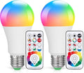 SUNNEST LED Light Bulbs, 2 Pack Dimmable E26 LED Light Bulb, 10W RGBW Color Changing Light Bulb with Remote Control, Decorative Lights, Mood Light Bulb, Great for Home Decor, Stage, Party and More