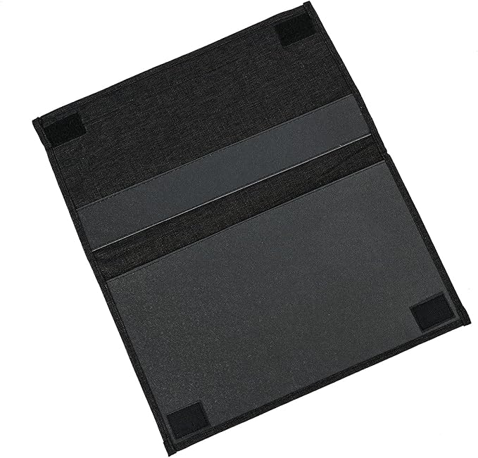 Linen 5 Pockets Bedside Caddy, Bedside Storage Organizer with Water Bottle Holder for Magazine, Remotes, Phone (Black)