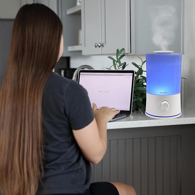 BlueHills Premium Set of Two Large 2000 ML and 2300 ML XL Essential Oil Diffusers Humidifiers Combo for Large Room Home with Décor LED Lights Great Gift – Value Pack of White.
