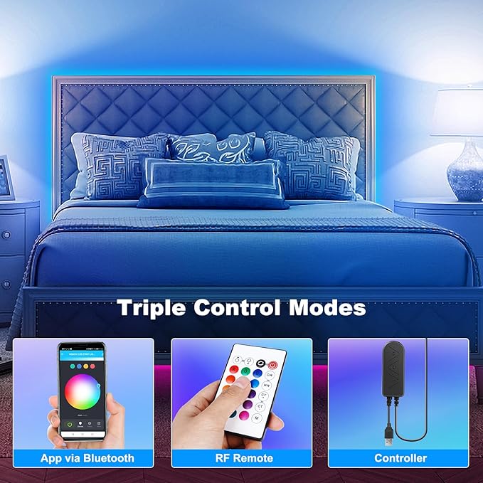 Bluetooth RGBWW LED Lights for 32 Inch TV with App Control, RGB+Tunable White 3000K-6500K TV LED Backlight with RF Remote, Music Sync Indoor for TV, Gaming