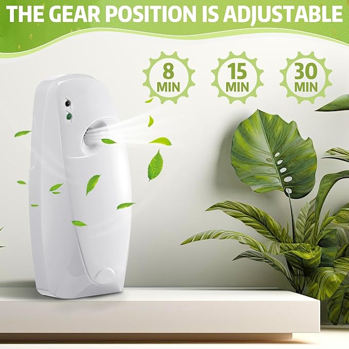 Automatic Air Freshener Spray Dispenser Home indoor Wall Mounted Automatic Spray Dispenser Air Freshener Spray, Commercial and Home Use, Bathroom, Hotel, Office and Public Area (White, 8 Pcs)