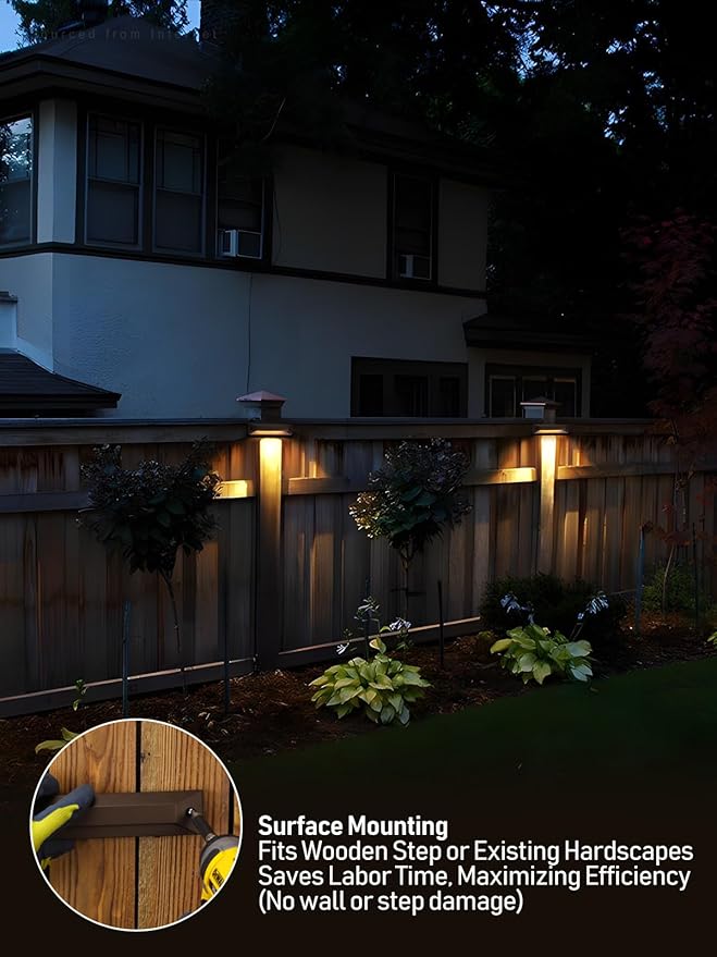 LEONLITE 8 Inch 5CCT LED Low Voltage Step Lights Outdoor, 12-24V AC/DC Surface Mount Deck Lights, 1800K/2700K/3000K/4000K/5000K, IP65 Aluminum for Landscape, Yard, Garden, Oil Rubbed Bronze, Pack of 6