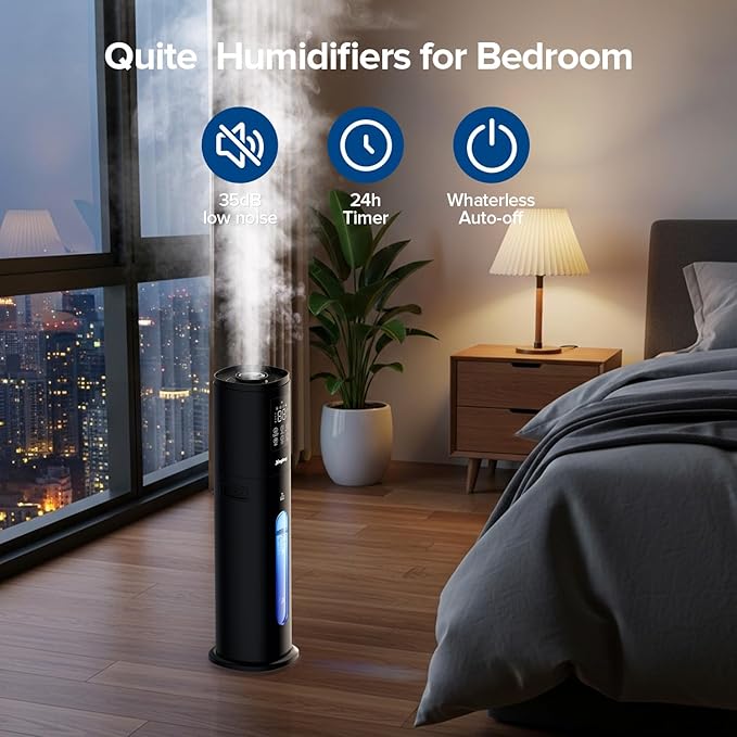 Humidifiers for Bedroom Large Room with Smart App & Remote Control, 7L/1.85Gal Large Humidifier, 4 Mist Levels Humidifiers for Home Crow