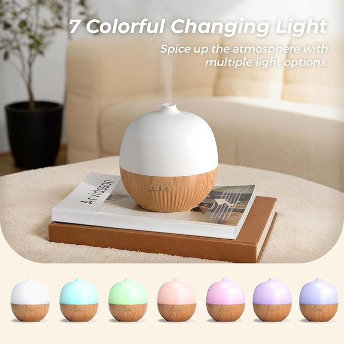 ARVIDSSON Essential Oil Diffuser 2 Pack, 100ml Aromatherapy Diffuser with Mood Light, Ultrasonic Oil Diffusers for Home, Small Diffuser for Essential Oils, Gift for Women